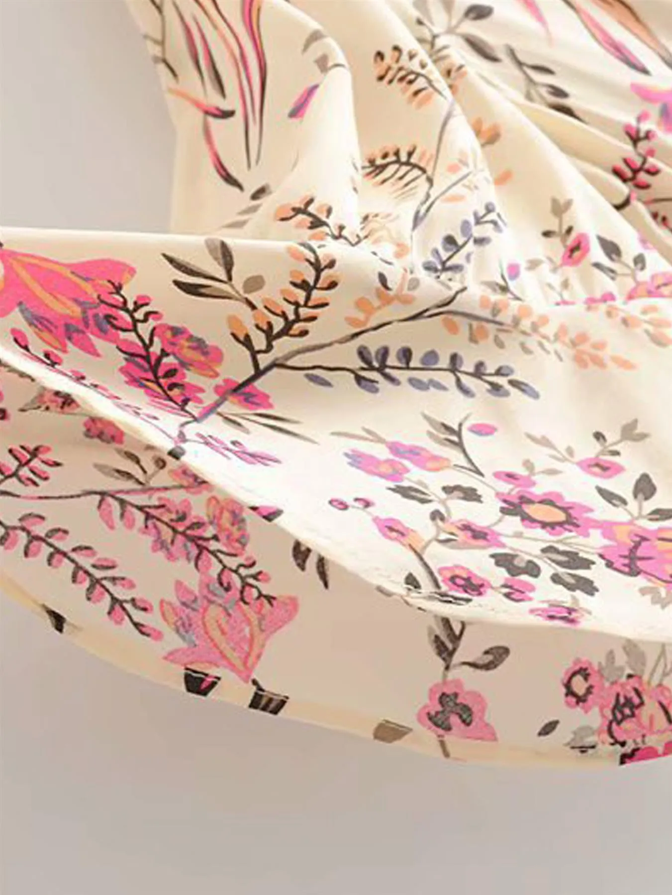 Bohemian High Low Maxi Dress With Back Detail In Pink Floral Print
