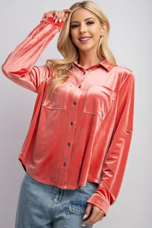 Braily Velvet Button Down