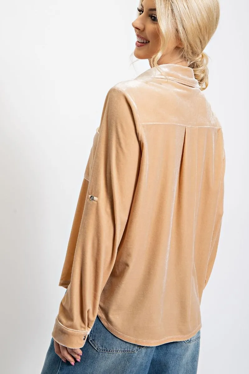 Braily Velvet Button Down