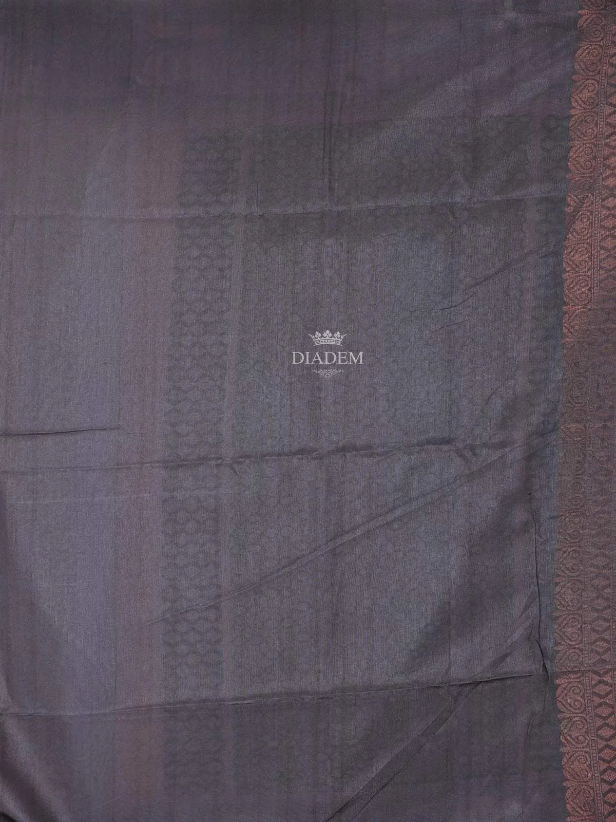 Brown Semi Tussar Silk Saree with Fancy and Floral Design on the Body and without Border