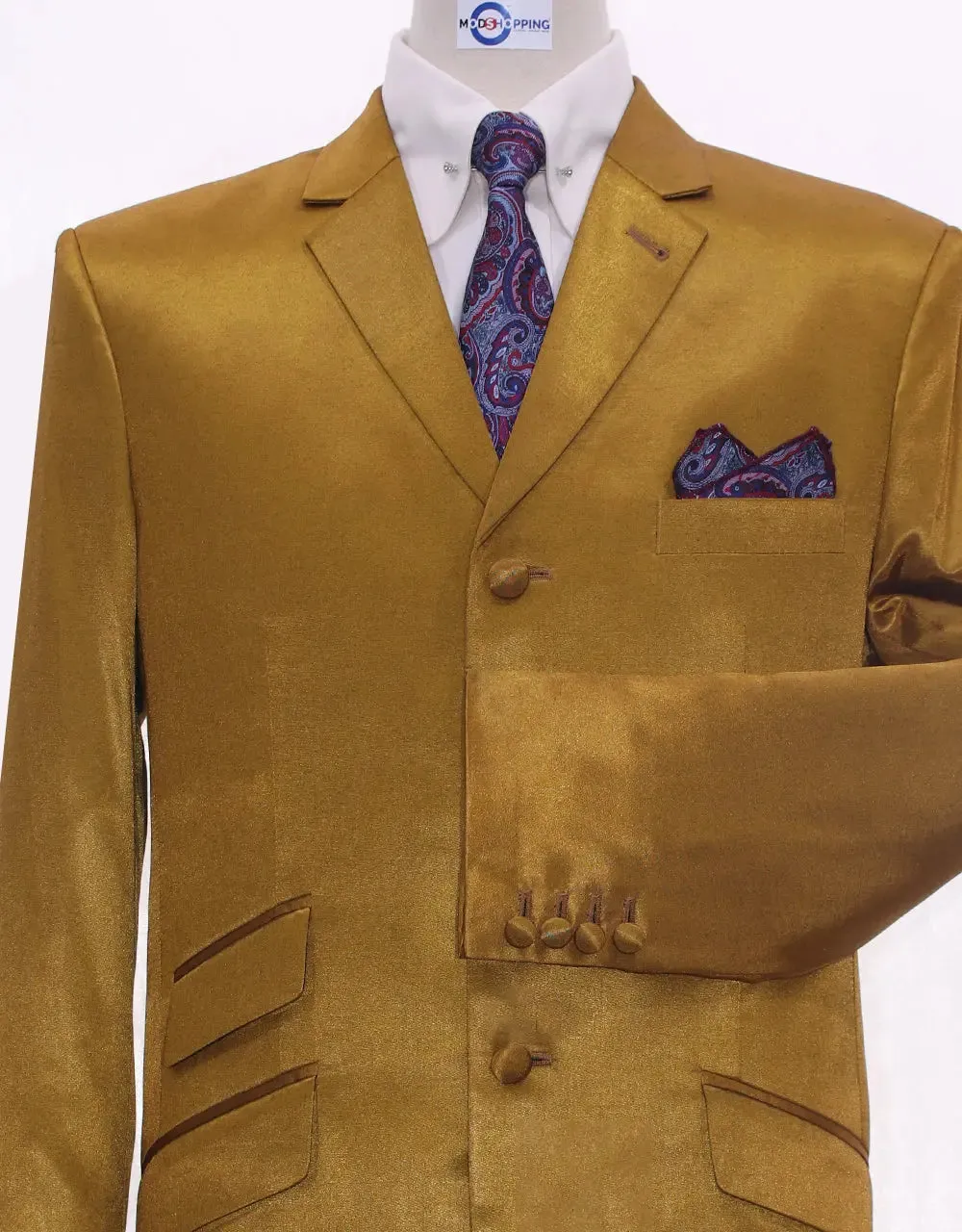 Burnt Gold and Black Two Tone Suit