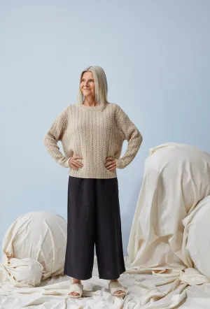 Cable Knit Pullover Light Sand