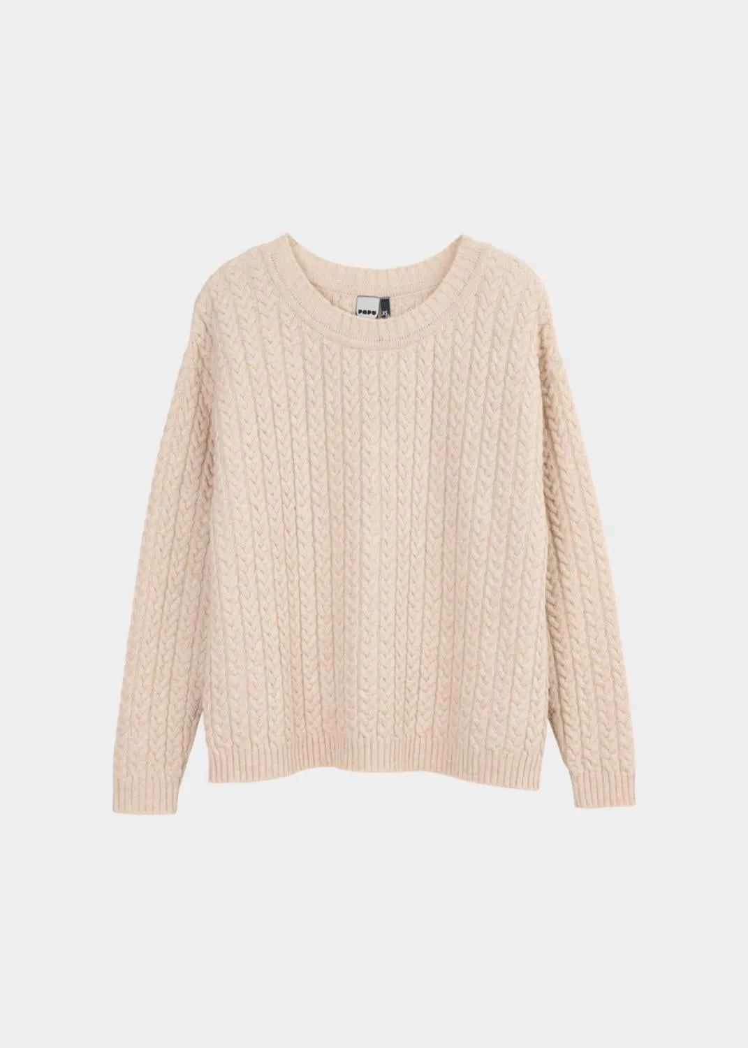 Cable Knit Pullover Light Sand