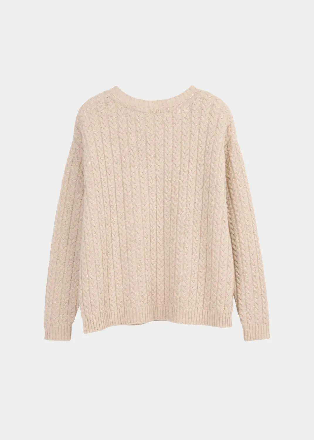 Cable Knit Pullover Light Sand
