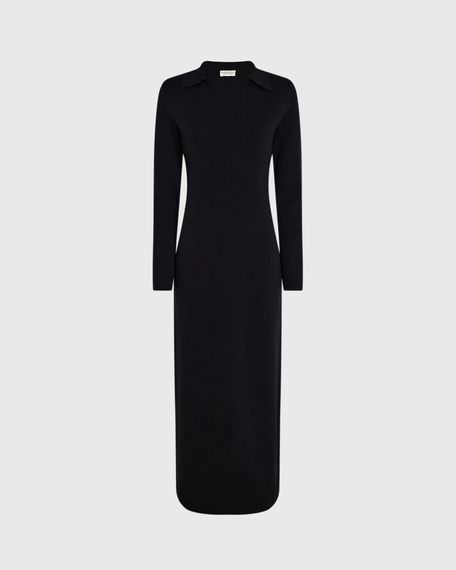 Cashmere Blend Open Collar Maxi Dress