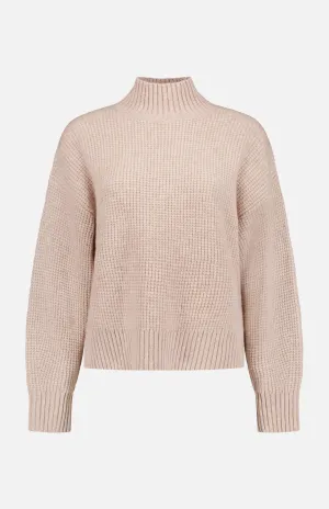 Cashmere Waffle Standneck Sweater