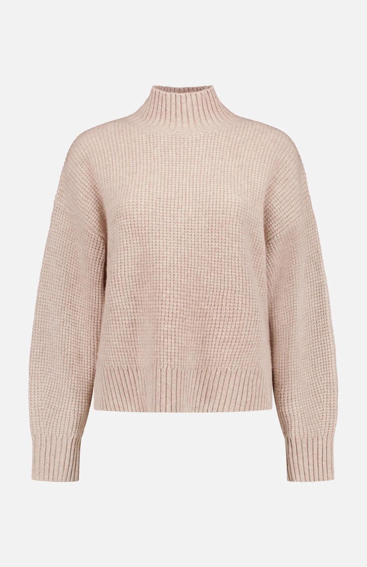 Cashmere Waffle Standneck Sweater