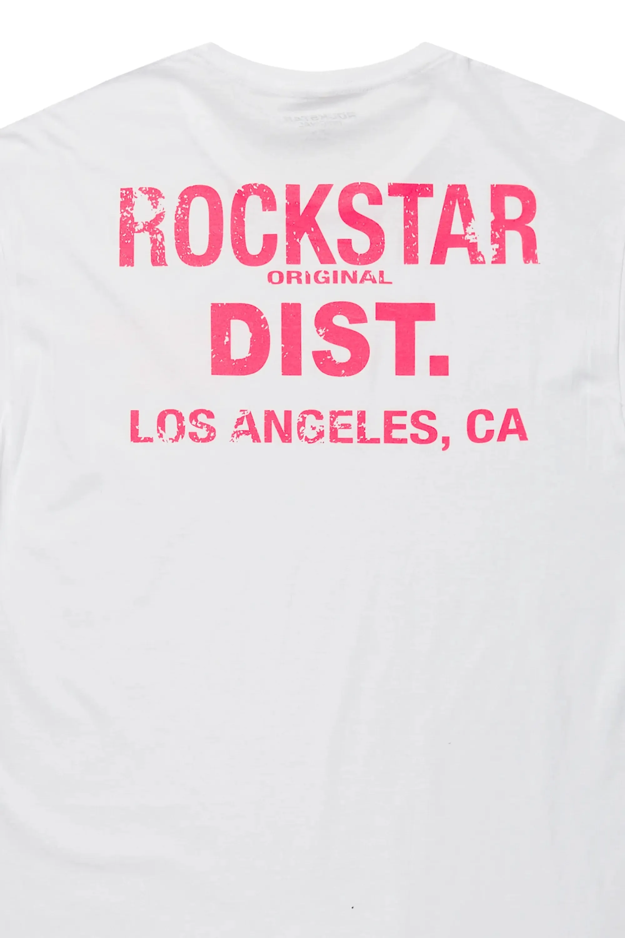 Dalasia White/Pink Oversized Tee