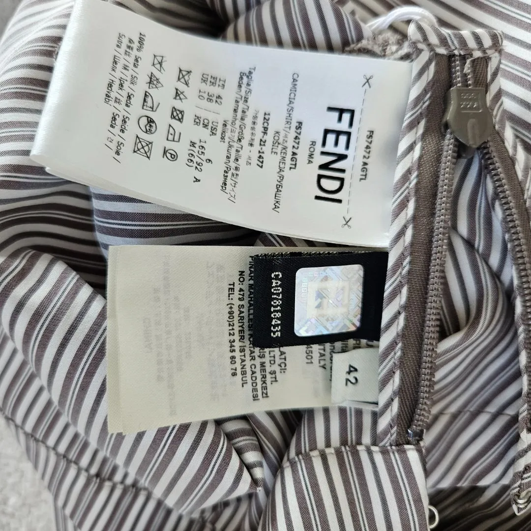 Fendi Striped Crop Shirt with Knot Detail