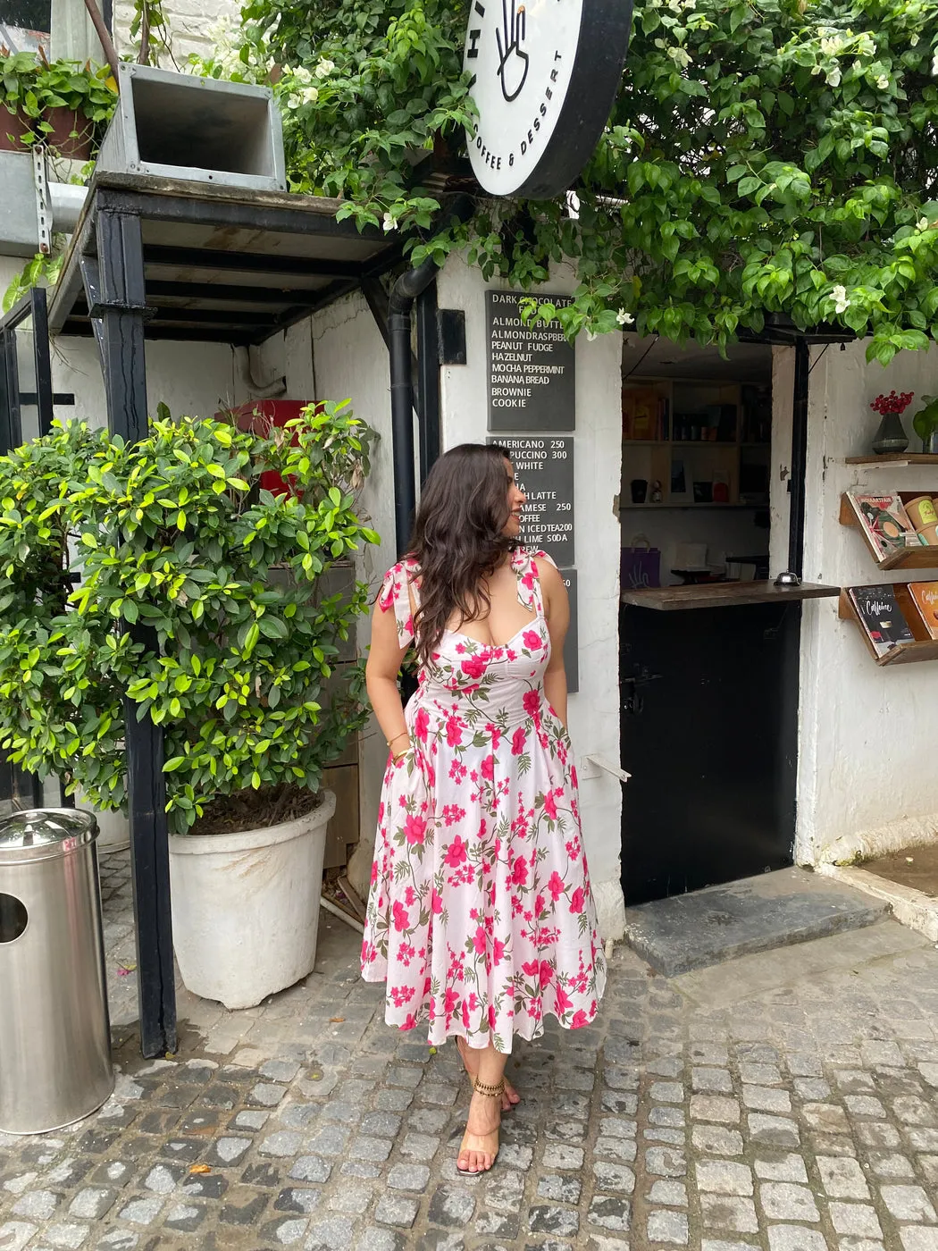 Florence tie-up dress-Pink