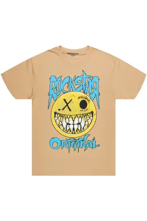 Fraust Beige Graphic T-Shirt