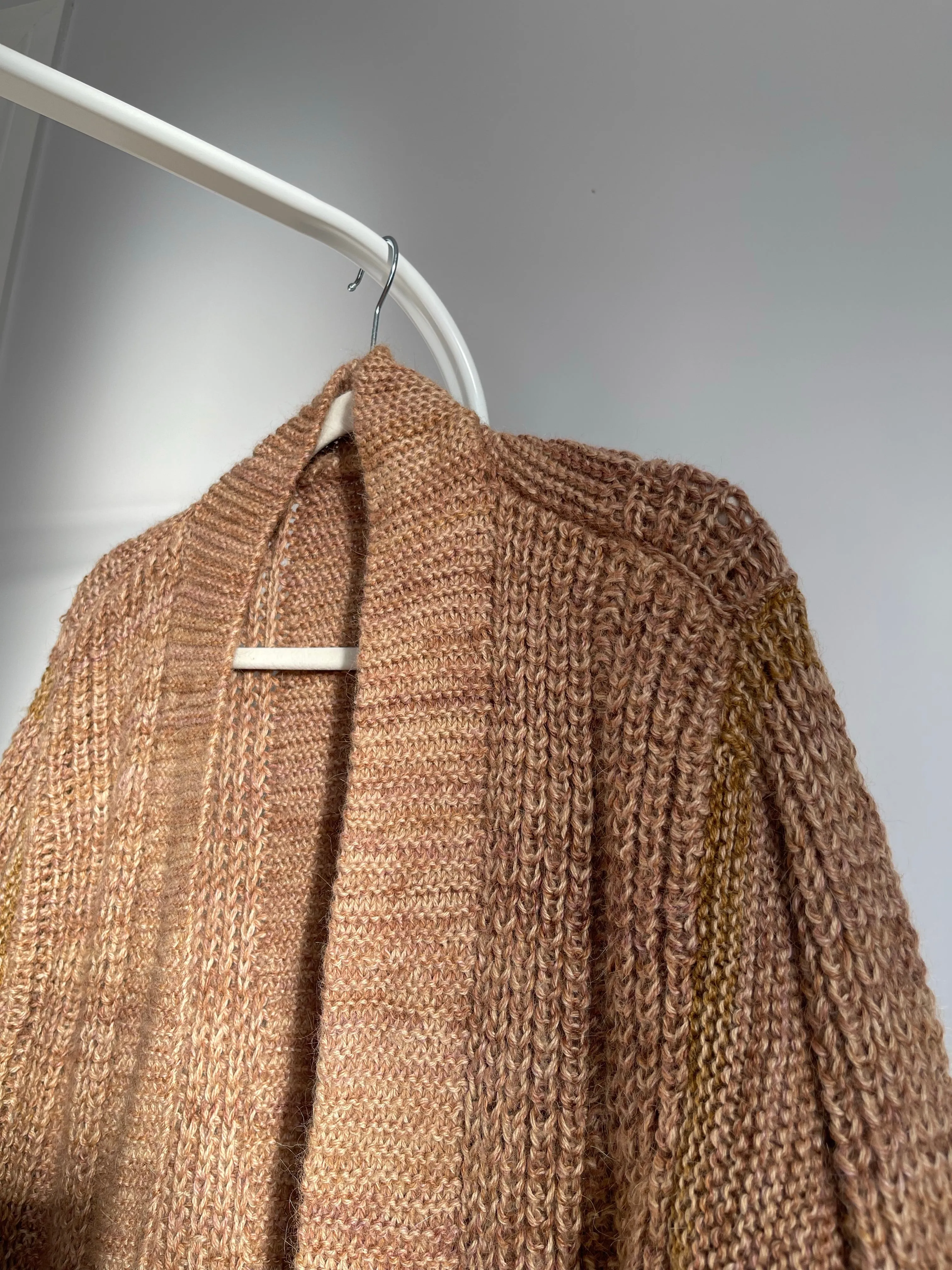 Heavenly Handmade Blush & Ochre Wool Cardigan - L/XL 