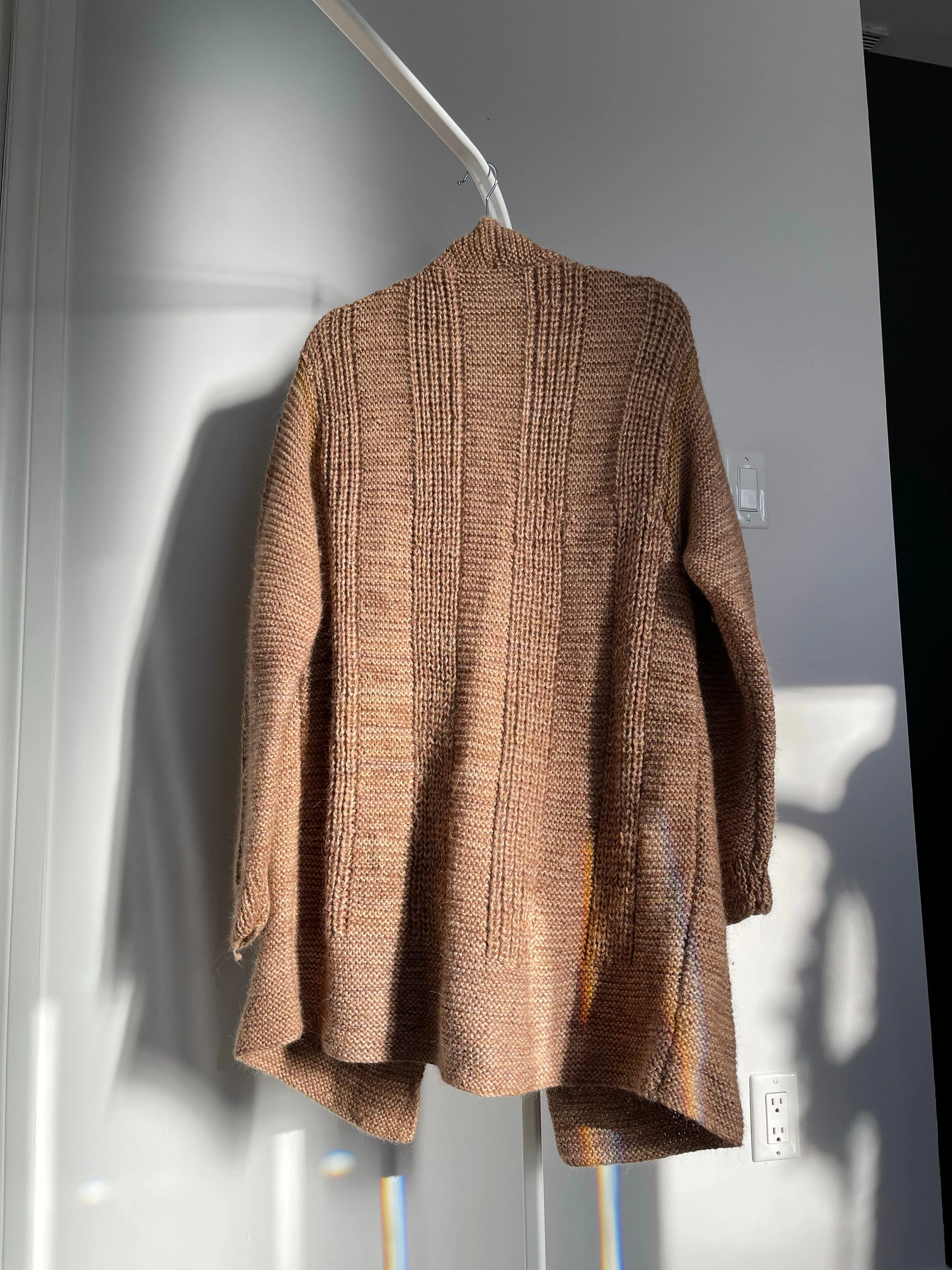 Heavenly Handmade Blush & Ochre Wool Cardigan - L/XL 