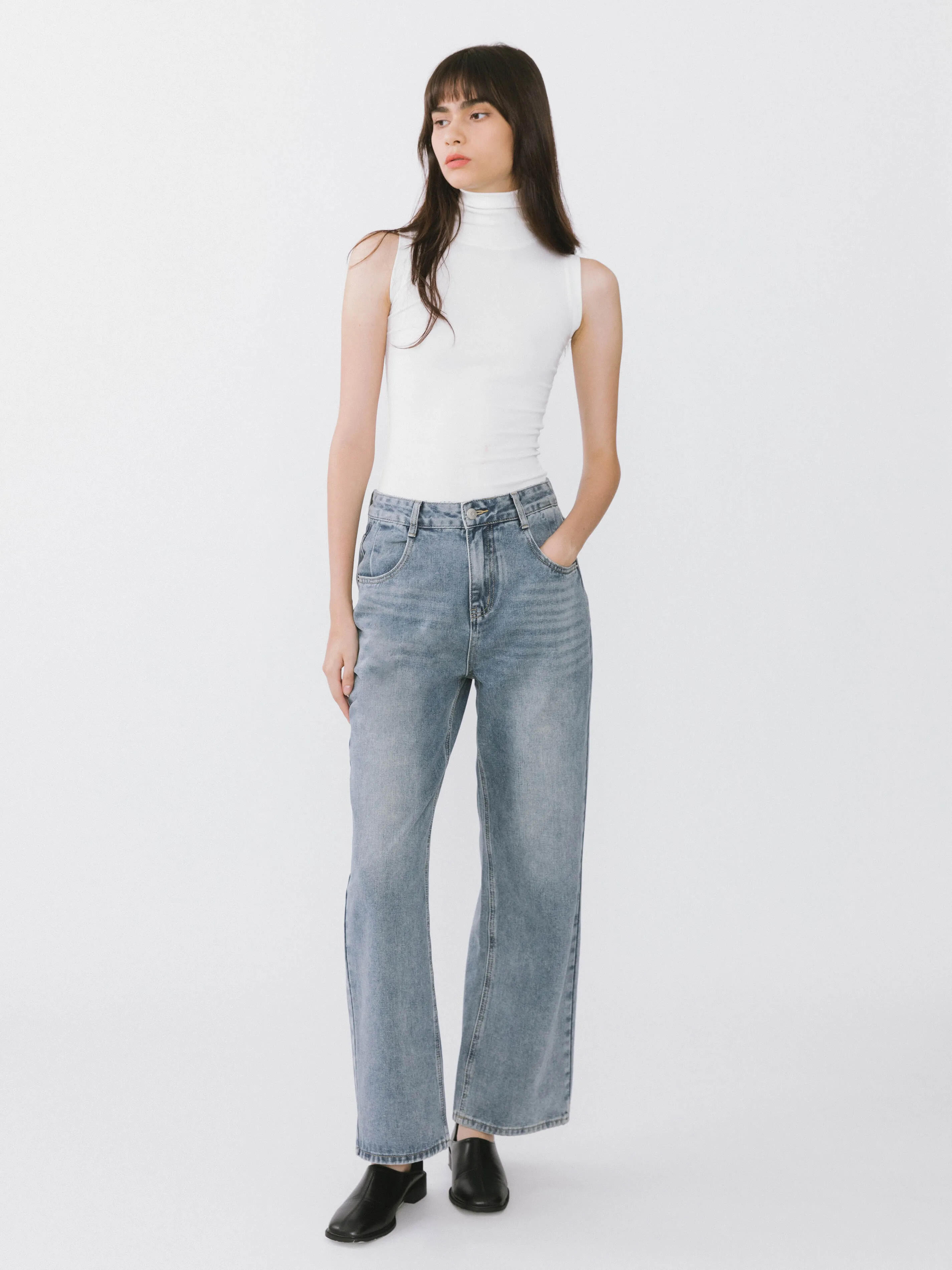 High Waisted Boyfriend Jeans