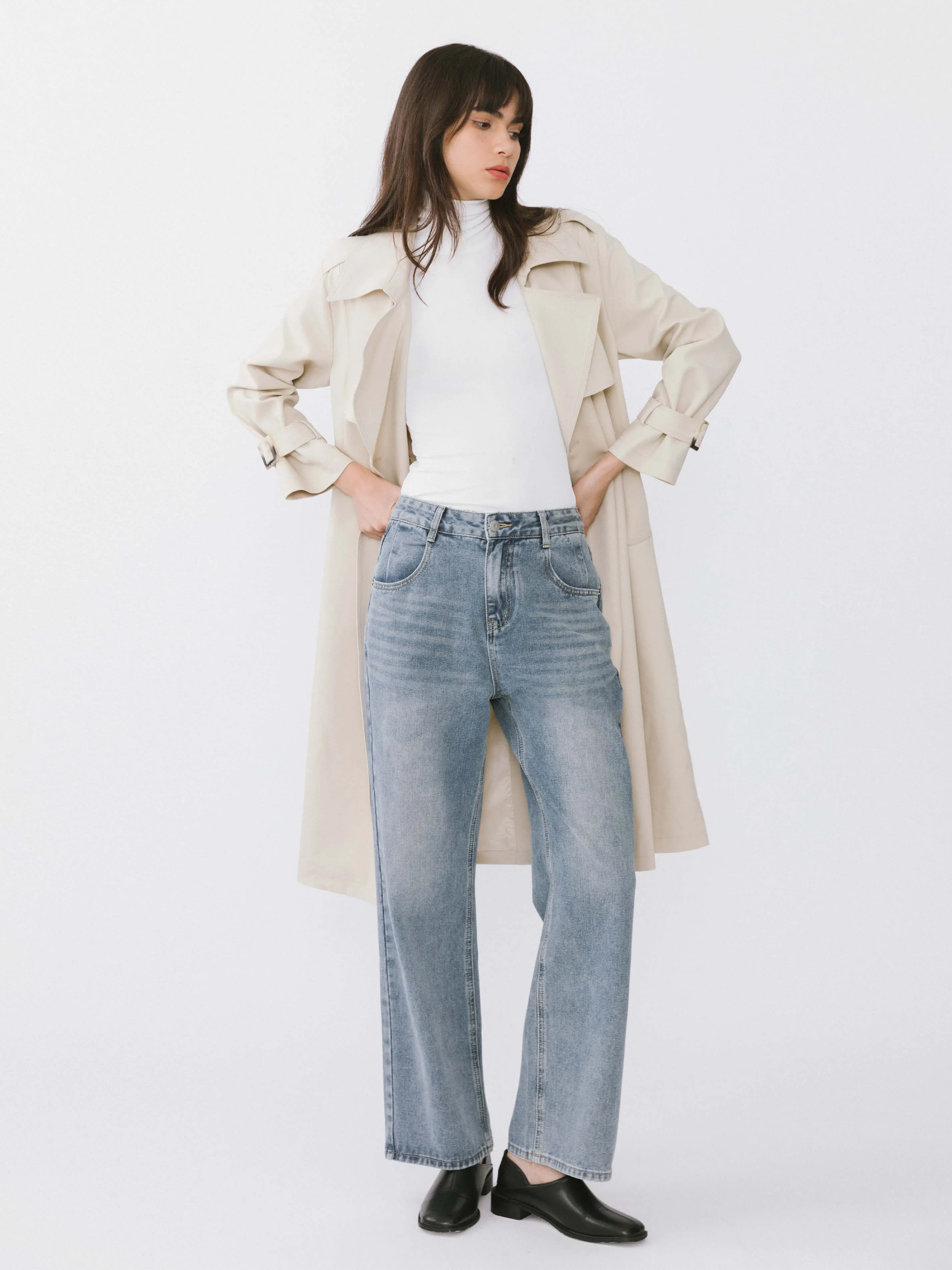 High Waisted Boyfriend Jeans