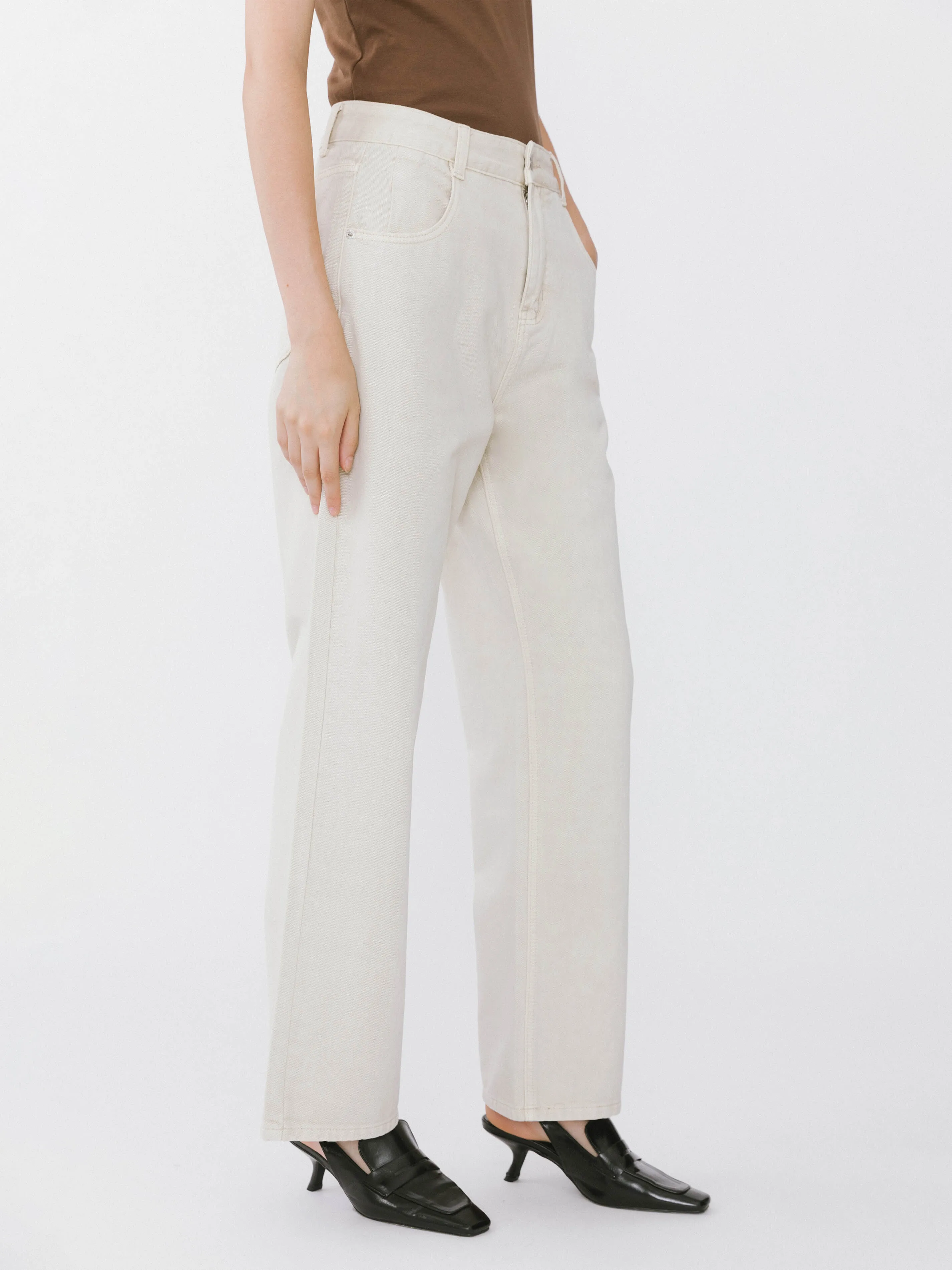 High Waisted Boyfriend Jeans