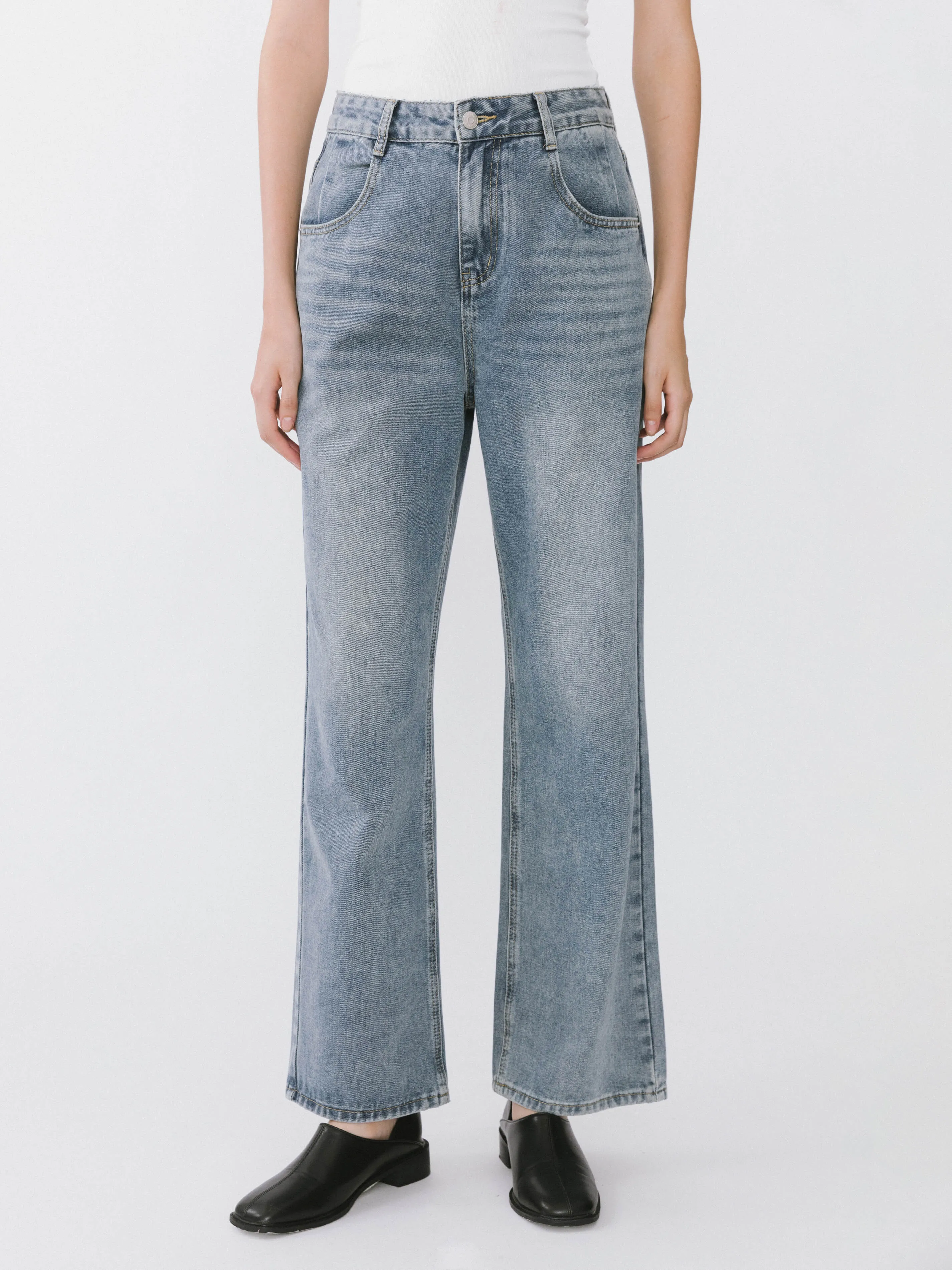 High Waisted Boyfriend Jeans
