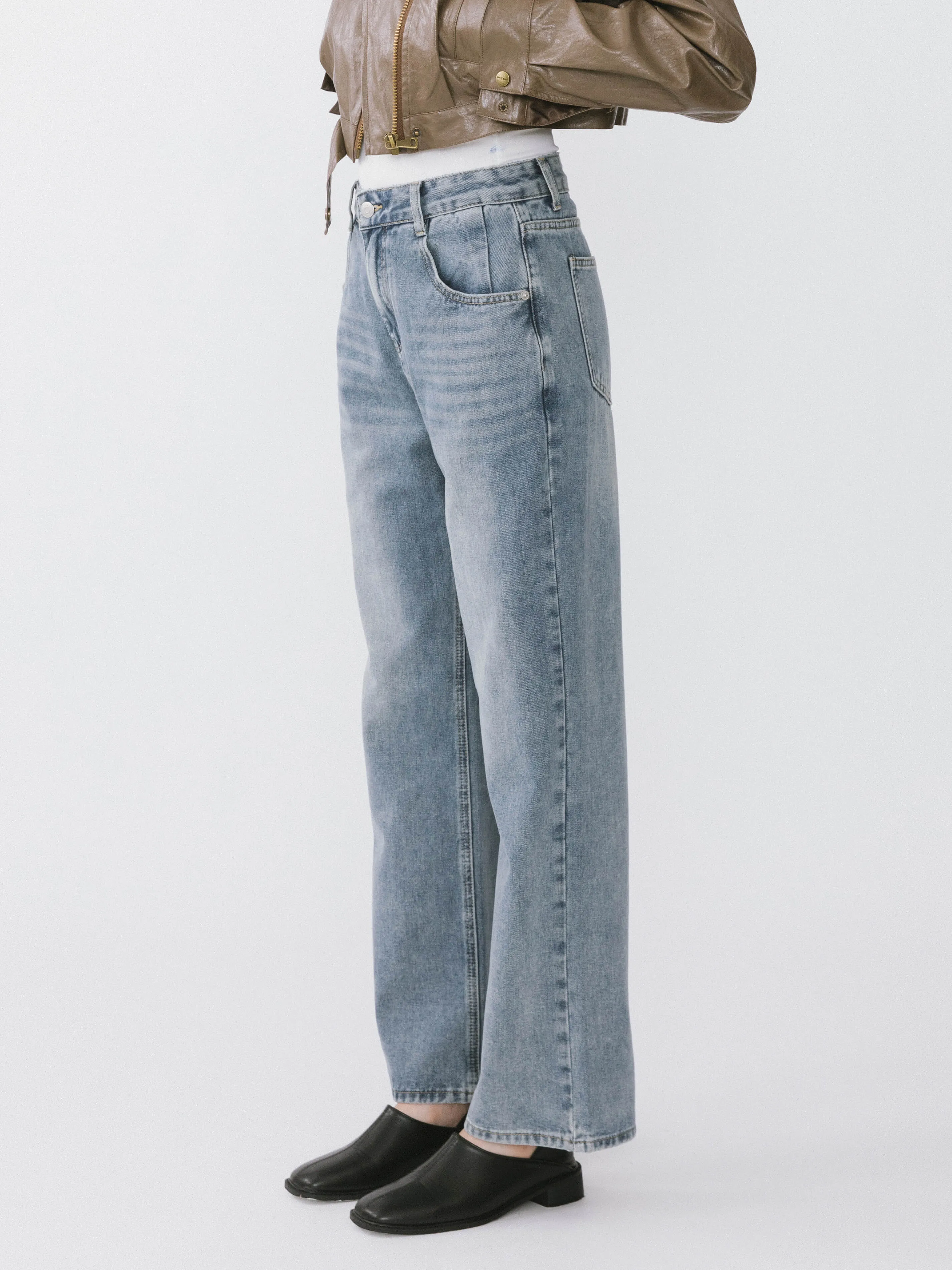 High Waisted Boyfriend Jeans