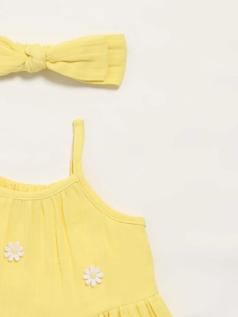 HOP Baby Yellow Seersucker Dress & Hairband