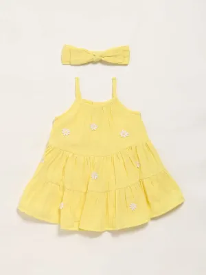 HOP Baby Yellow Seersucker Dress & Hairband