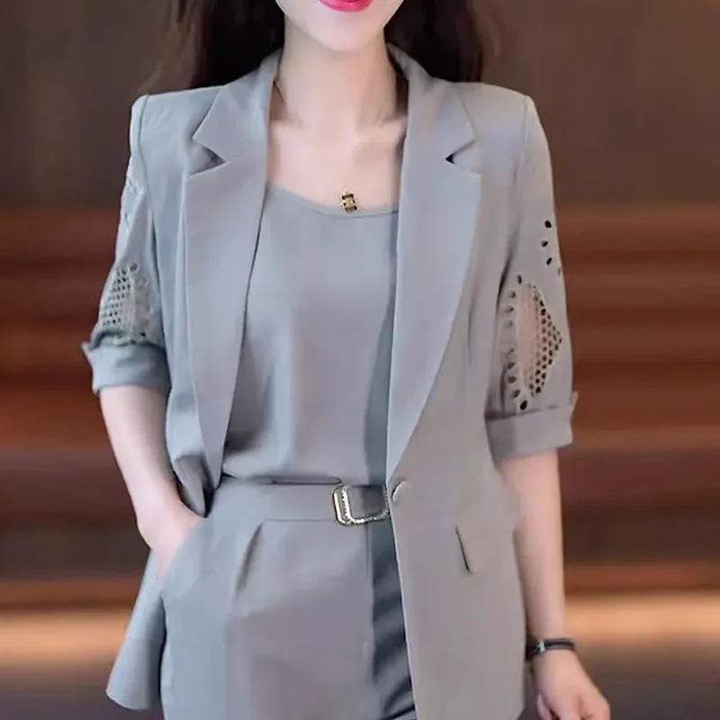 Ivyshape | Chic 3 Piece Slim Blazer Suit for Women
