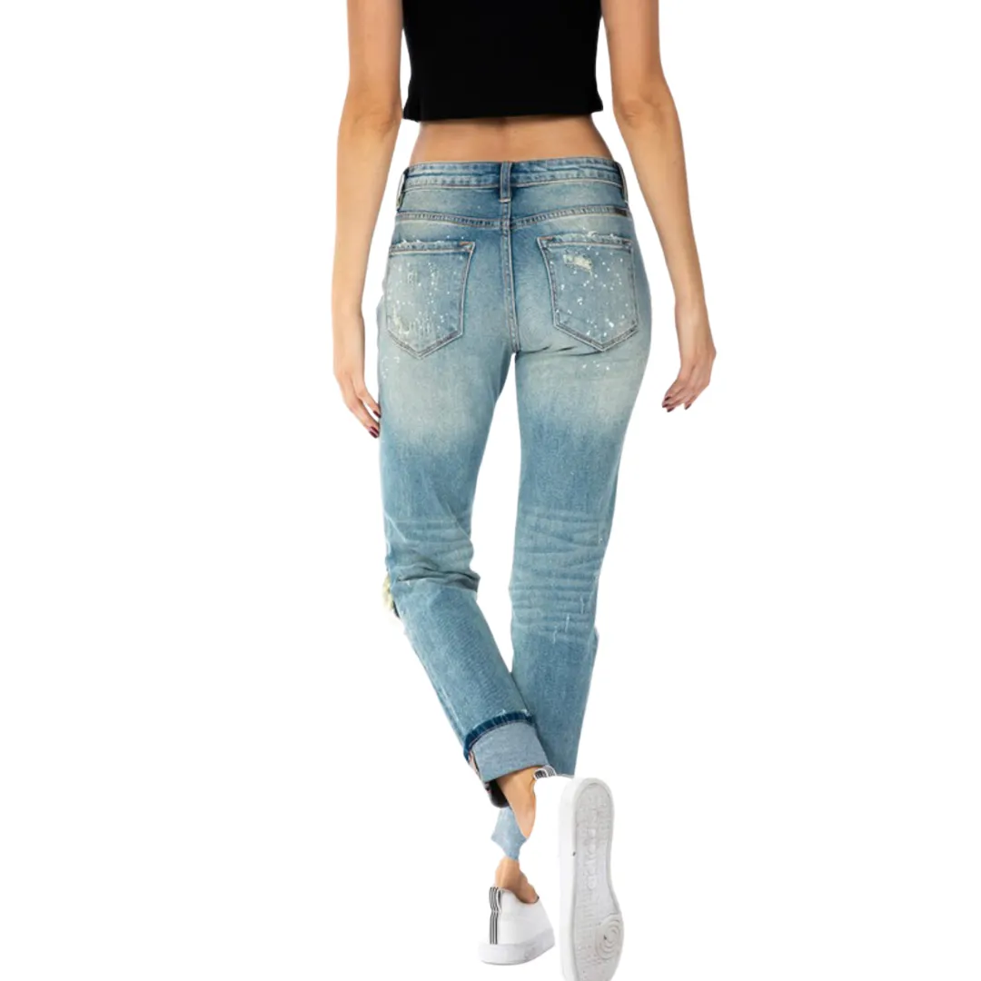KanCan High Rise Beach Splash Boyfriend Jean