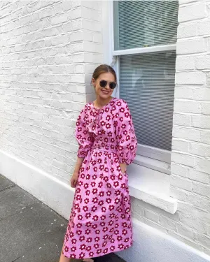 KITRI Medora Pink Floral Cotton Dress