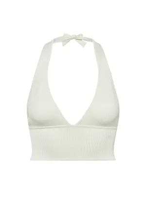 Laurel Canyon Knitwear Top - White Rib
