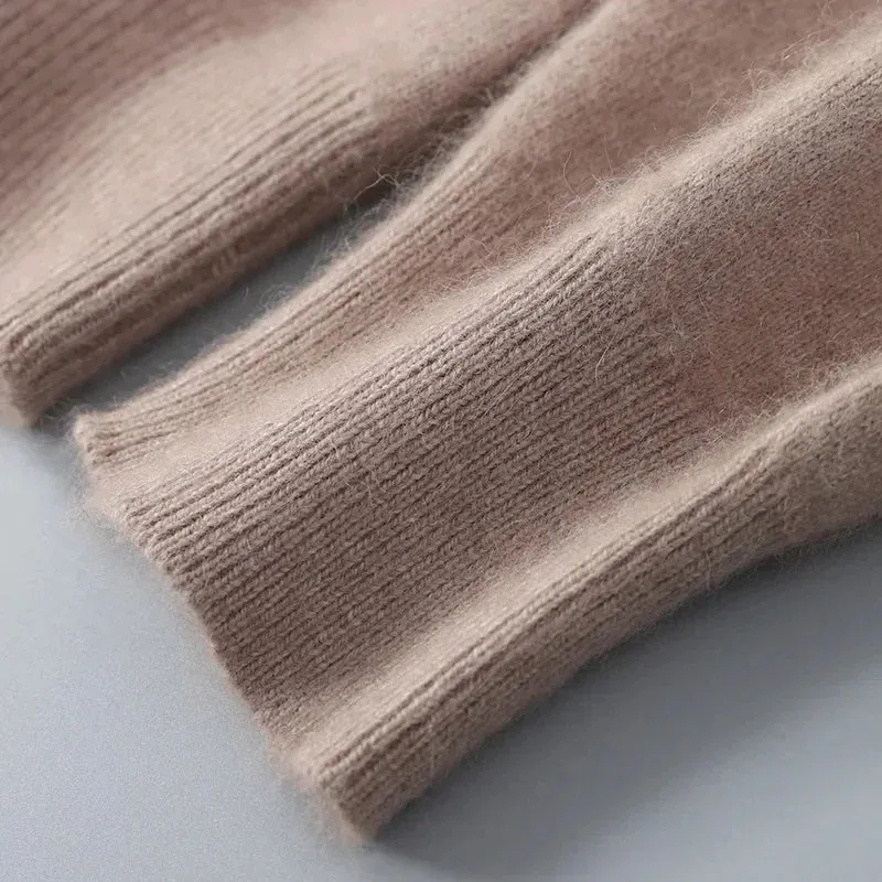 Men's 100% Mink Cashmere Knit Cardigan Sweater