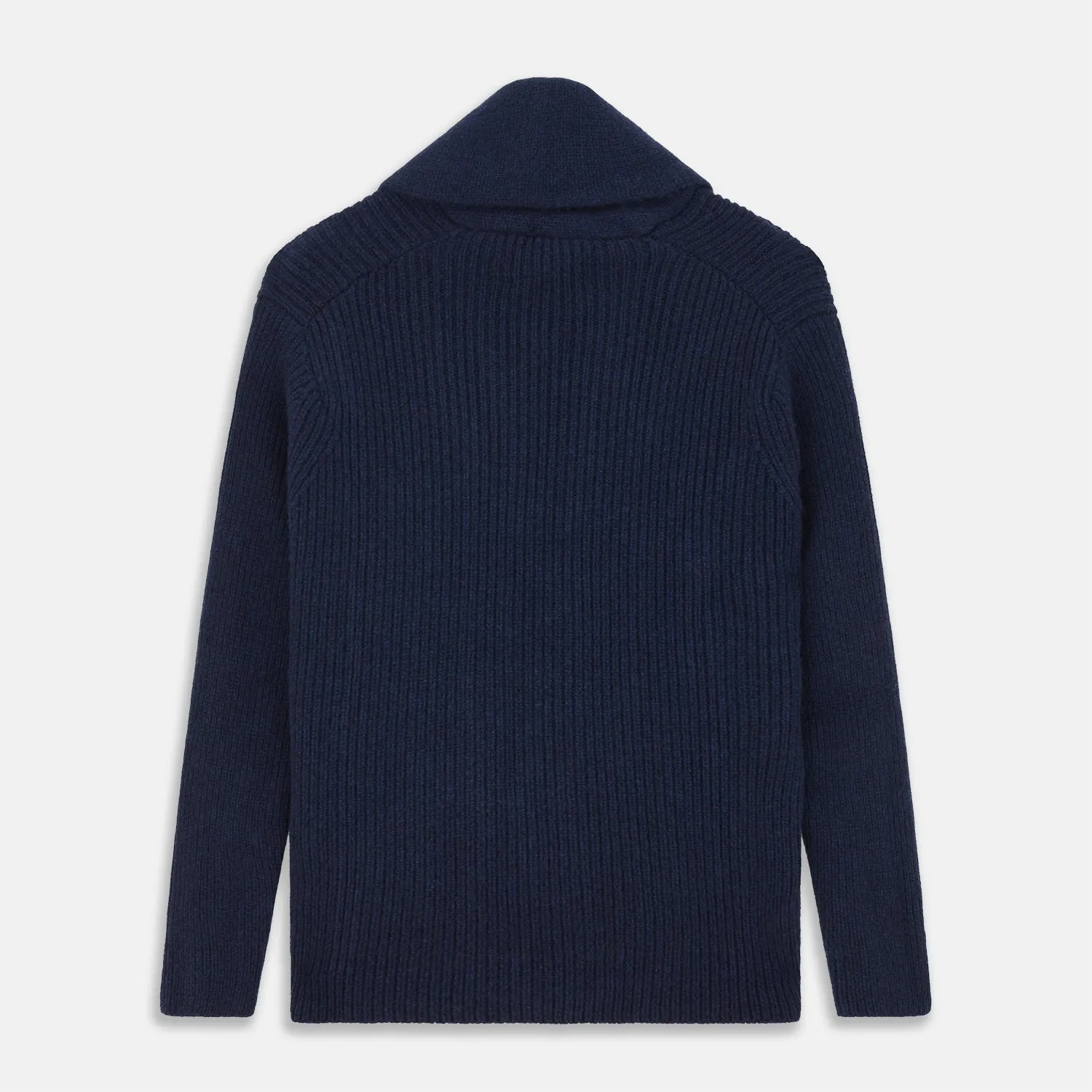 Navy Shawl Collar Cashmere Cardigan