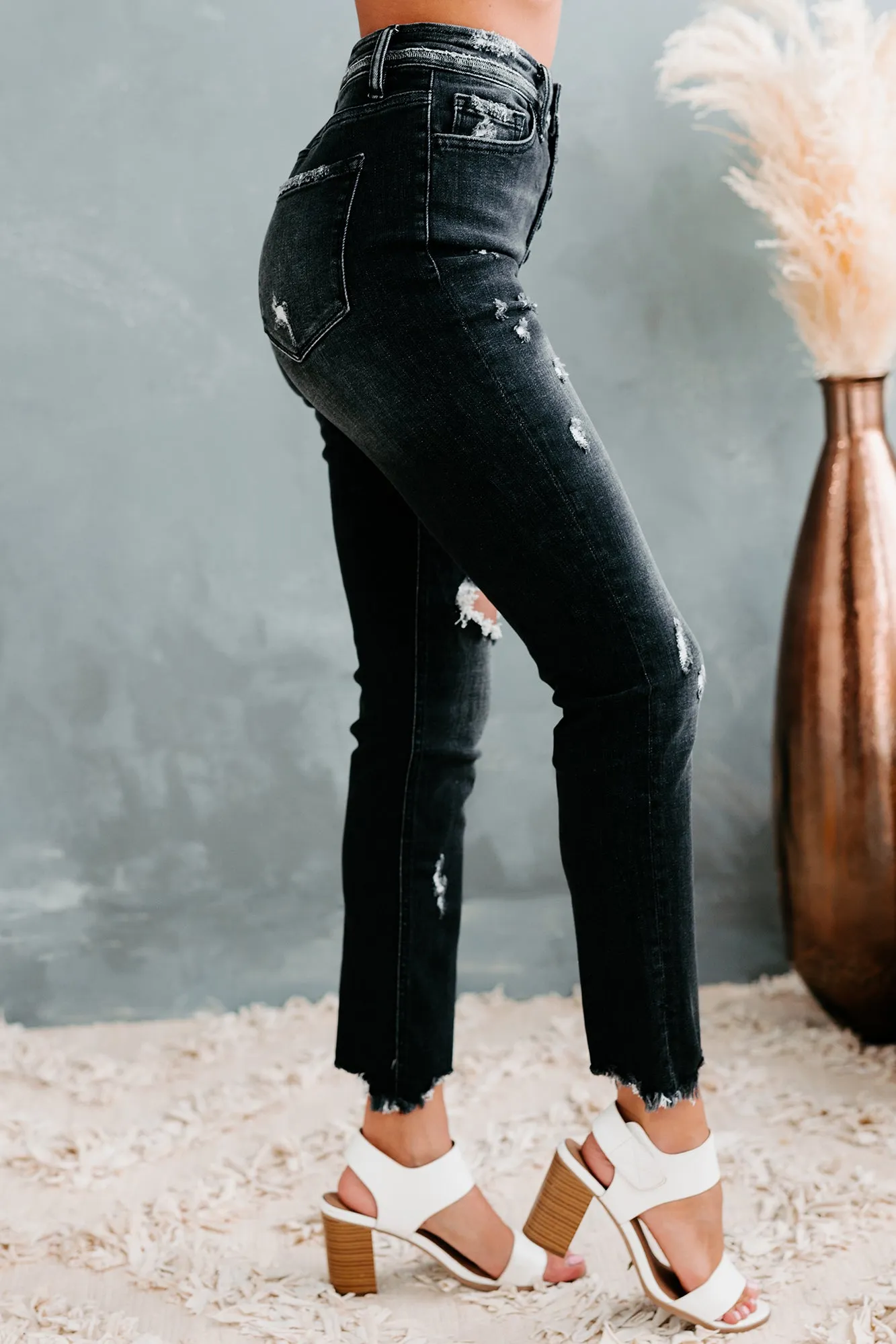 Nessie Flying Monkey High-Rise 5-Button Skinny Jeans (Black)