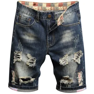 Newest Men's Ripped Jeans Shorts Mid Waisted Men's Jean Shorts