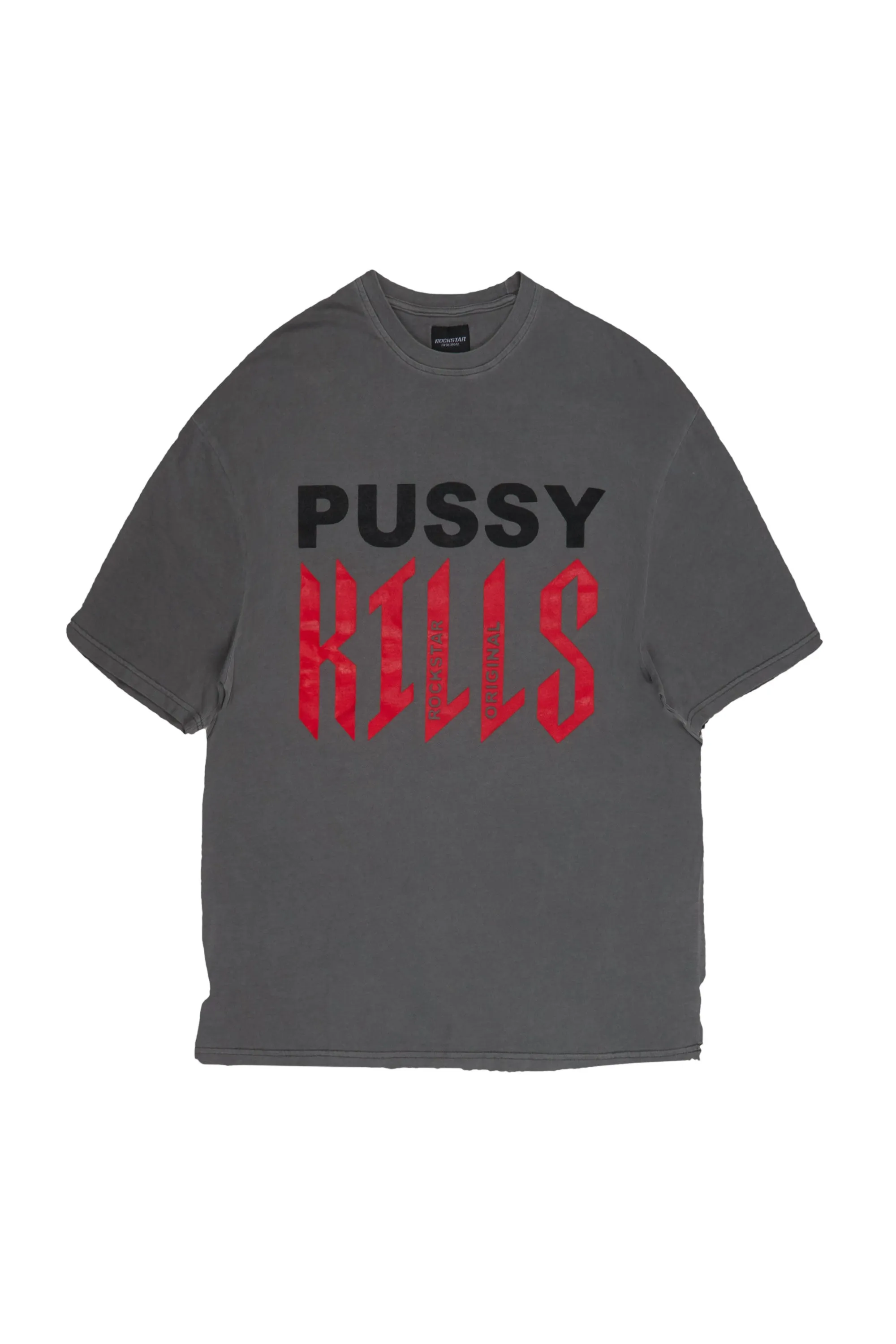 Nynez Vintage Grey Oversized Graphic T-Shirt