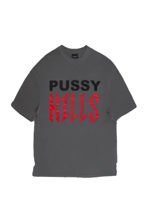 Nynez Vintage Grey Oversized Graphic T-Shirt