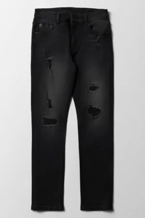 Ripped Denim Jeans Black