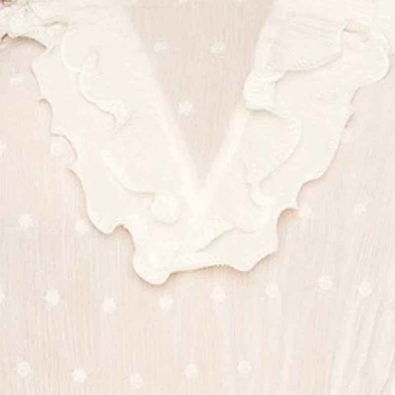Ruffle Blouse White Lace