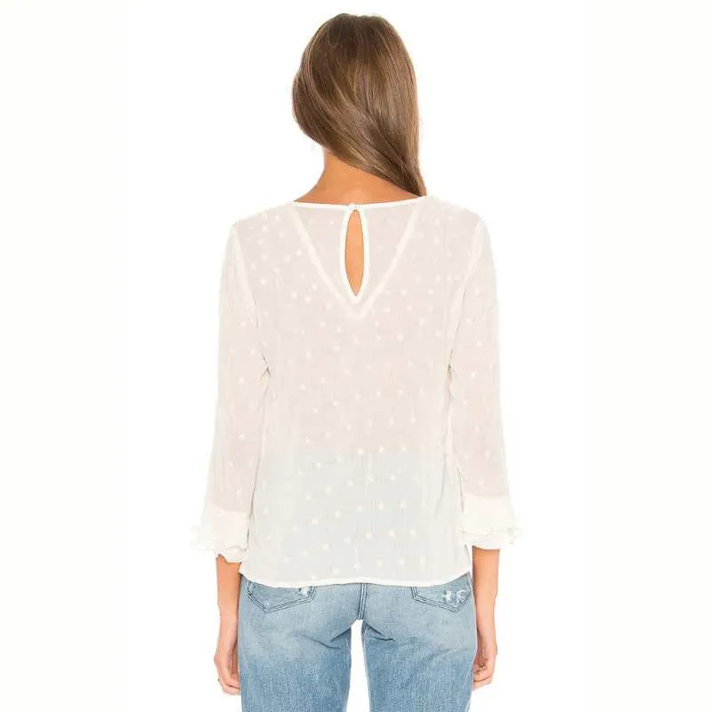 Ruffle Blouse White Lace