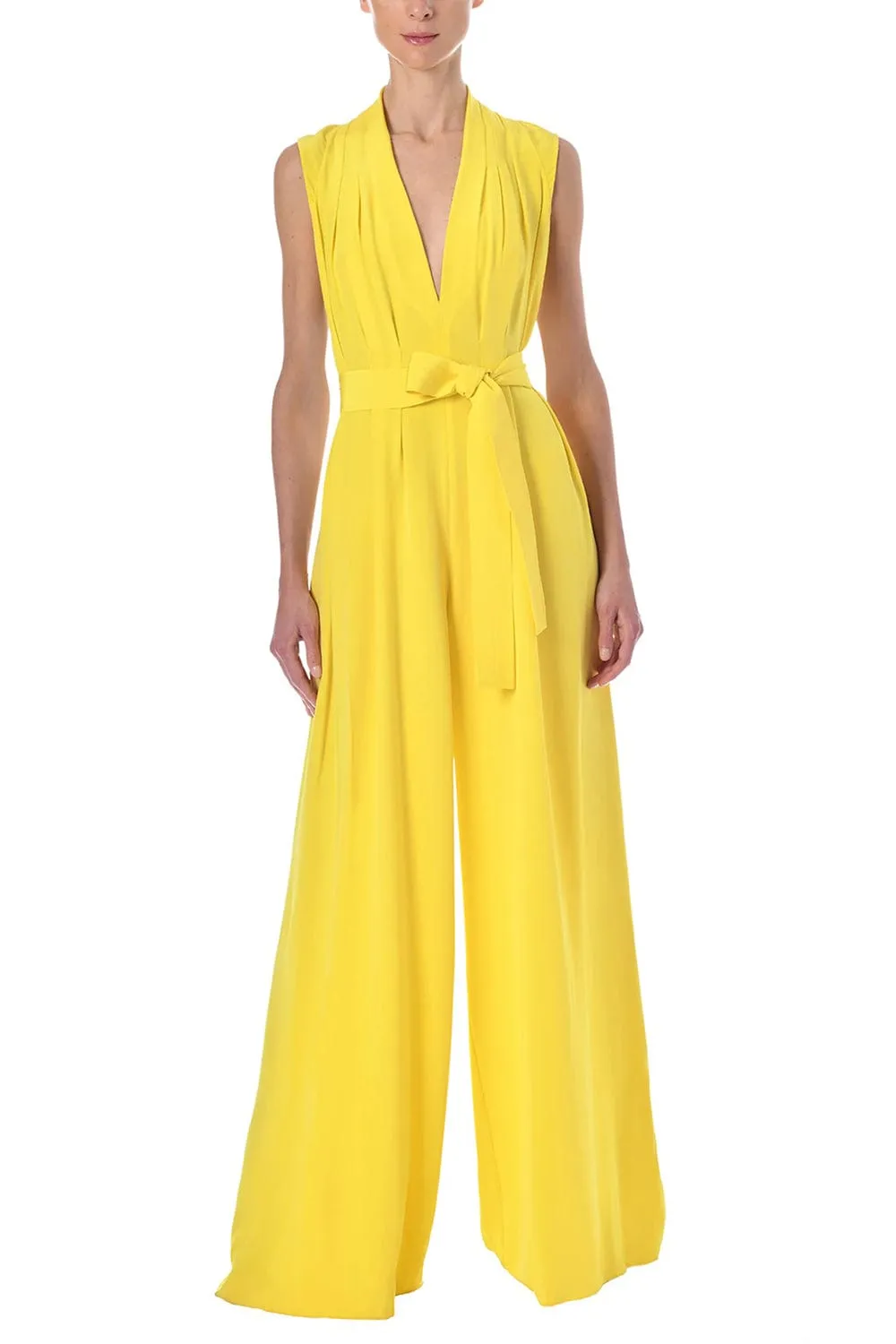 Sleeveless Belted Jumpsuit