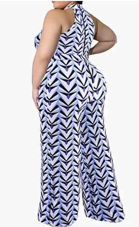 Slevless Jumpsuit diamnd/w Belt