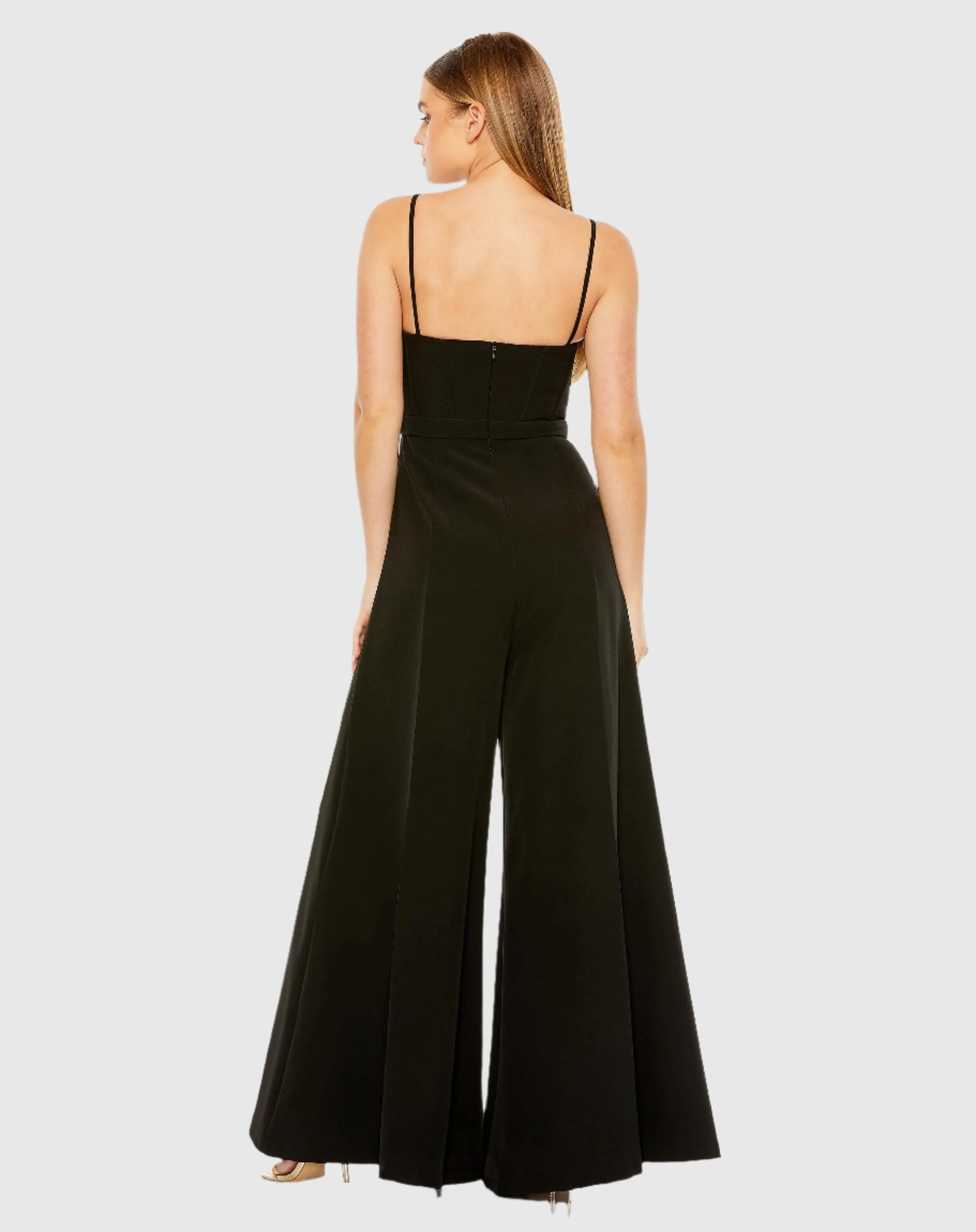 Slim Strap Beaded Bustier Top Jumpsuit