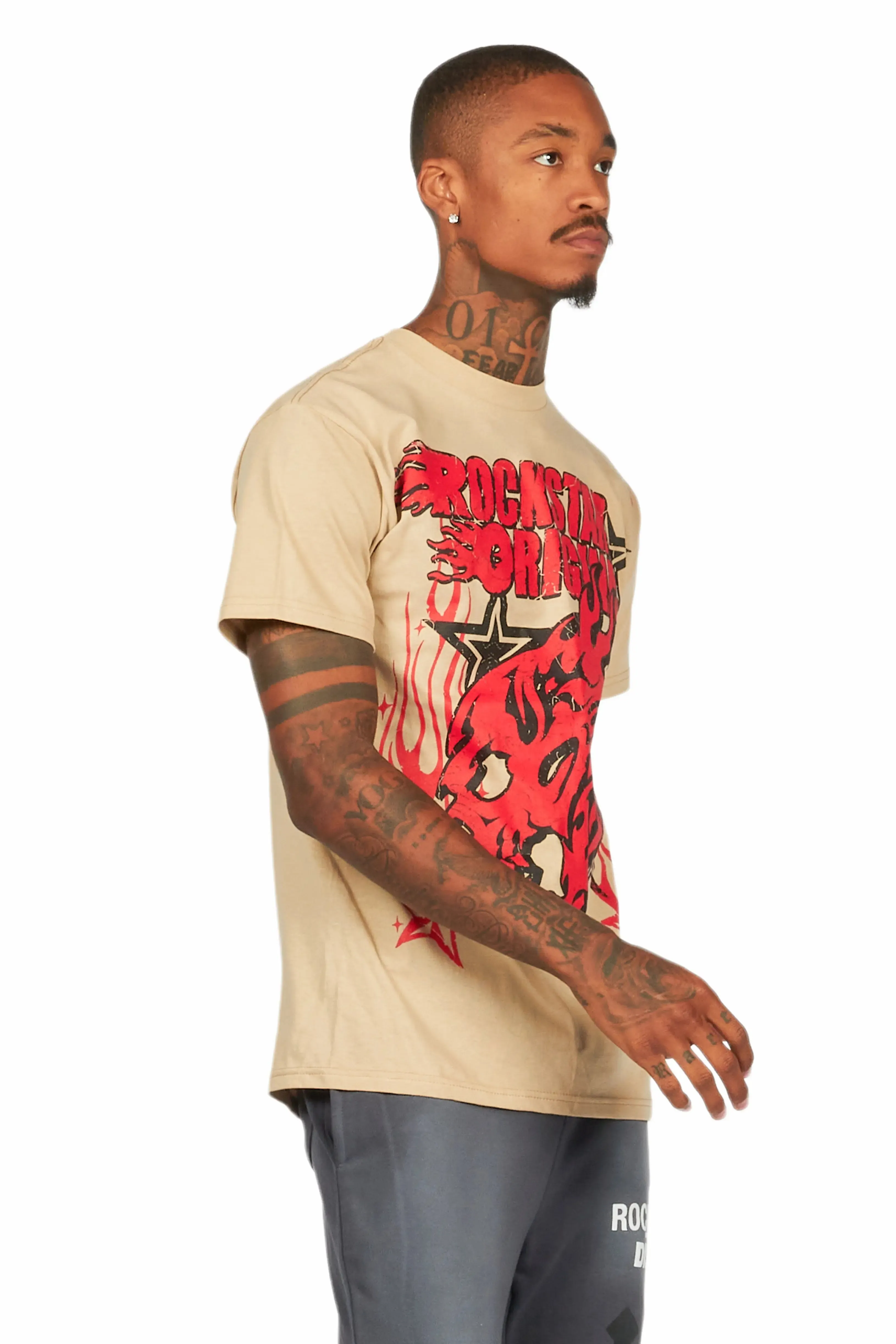 Smitty Beige Graphic T-Shirt