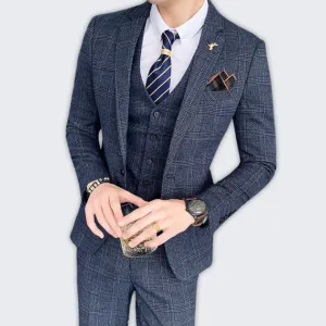 Sophisticated Men's Three-Piece Suit Set | Tailored Elegance