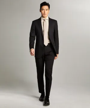 Sutton Stretch Tropical Wool Suit in Black