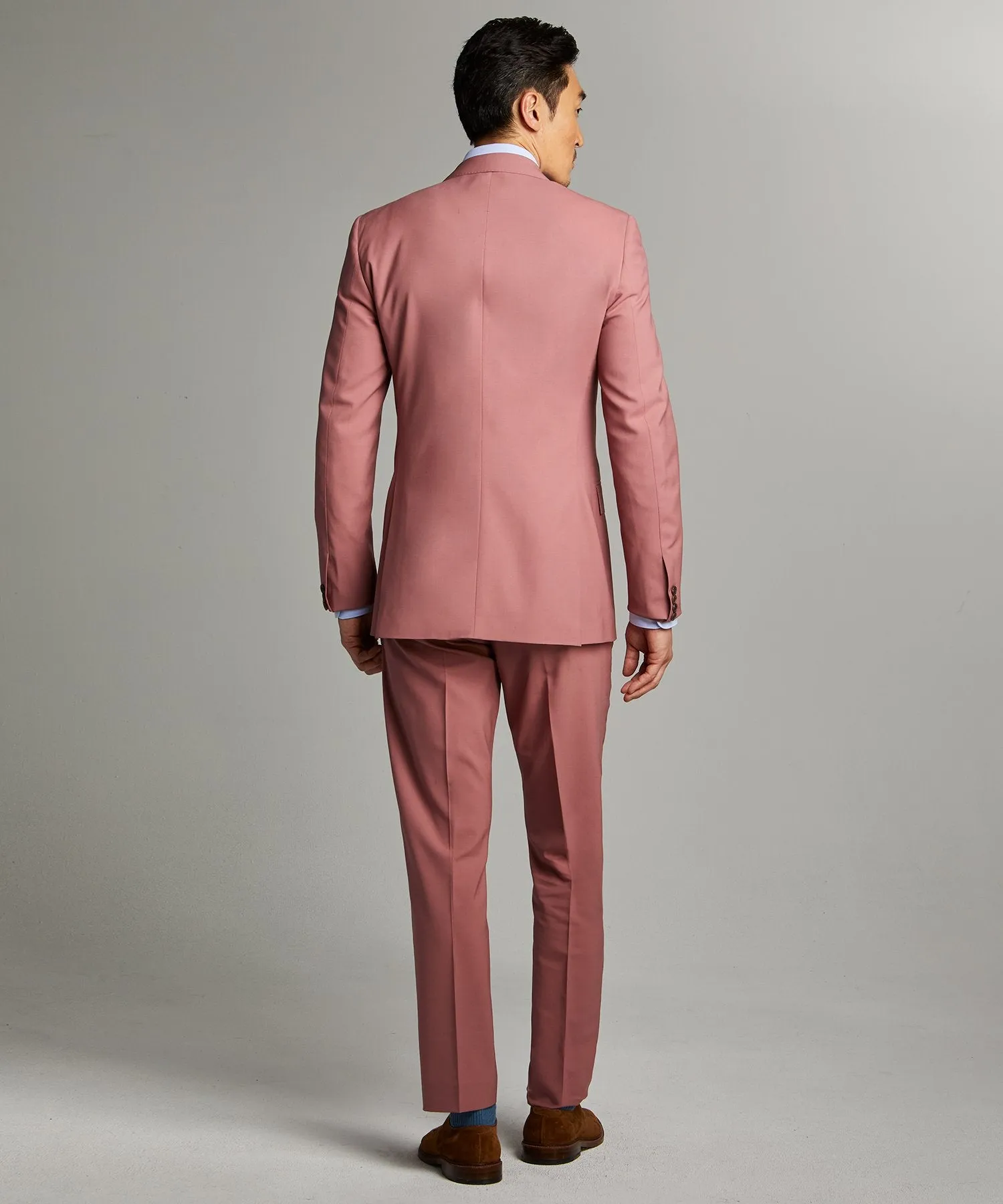 Sutton Wool Gabardine Suit in Mauve