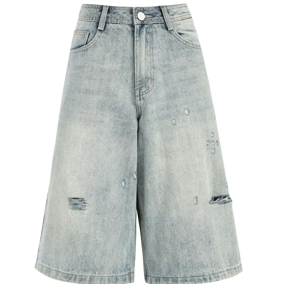 TAVIMART  -  New Ripped Calf-length Jeans Women Vintage Boyfriend Loose Wide Leg Calf-length Denim Pants Summer