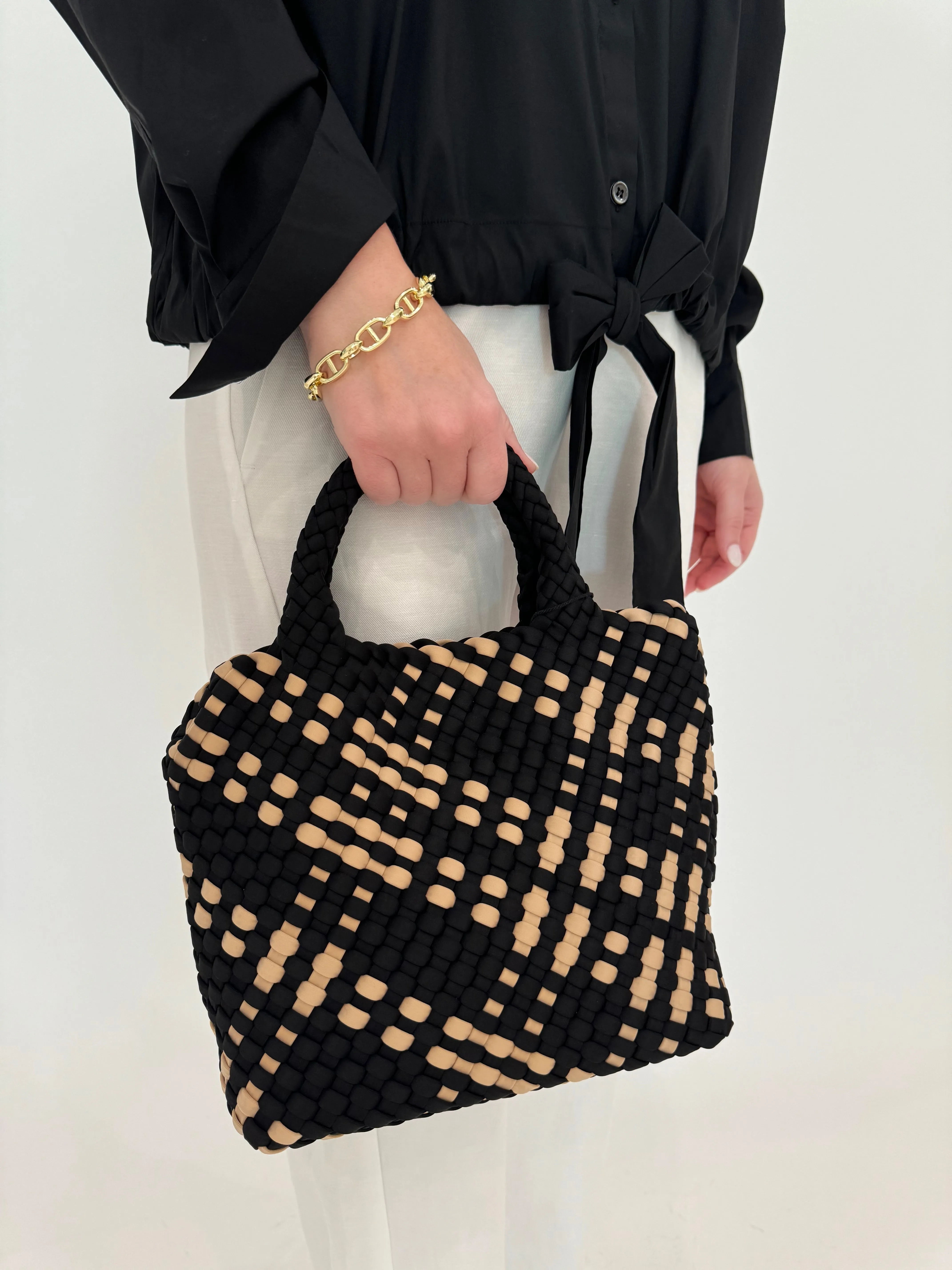 Tie Waistband Blouse - Black