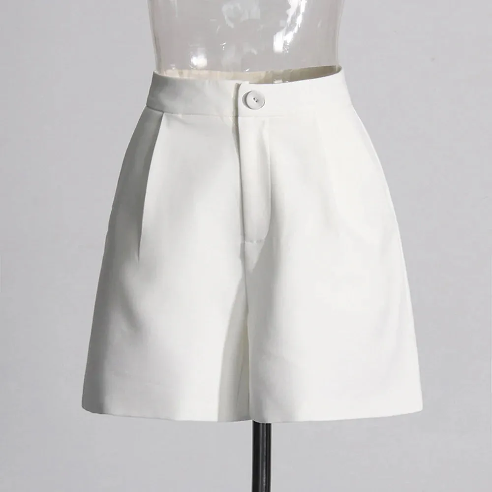 Trend4us Women's Sleeveless Blazer and Shorts Set