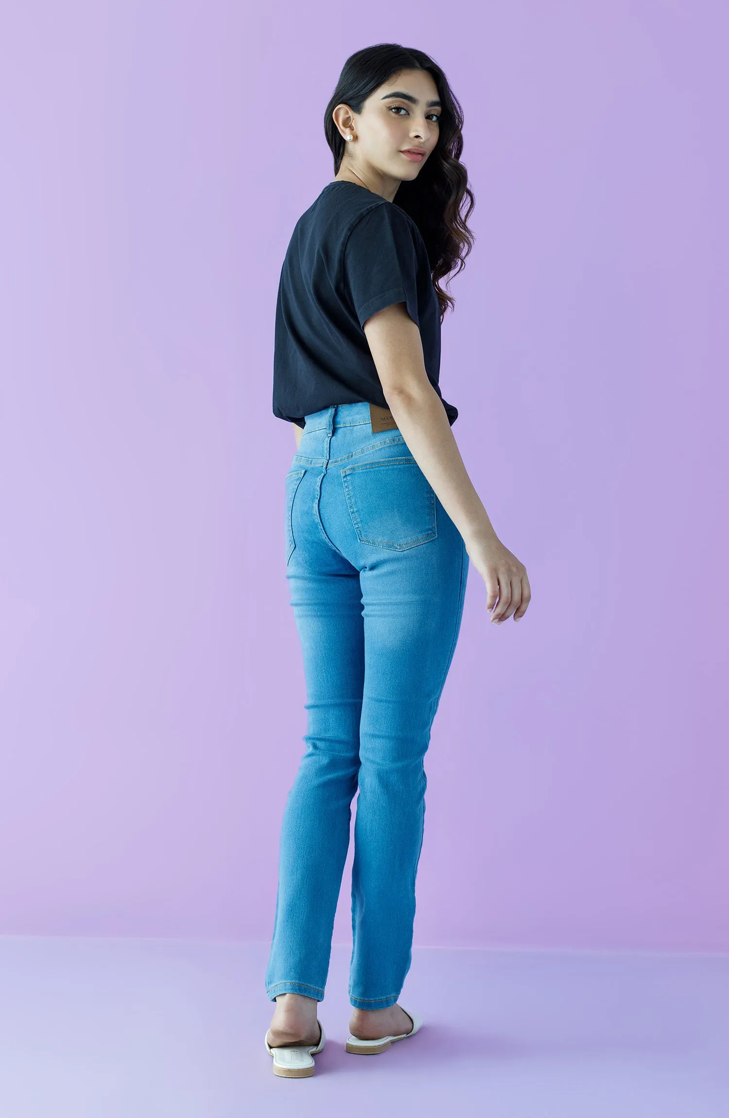 Western 1 Piece Plain Denim Jeans (NW-J-SF-22-002 BLUE)
