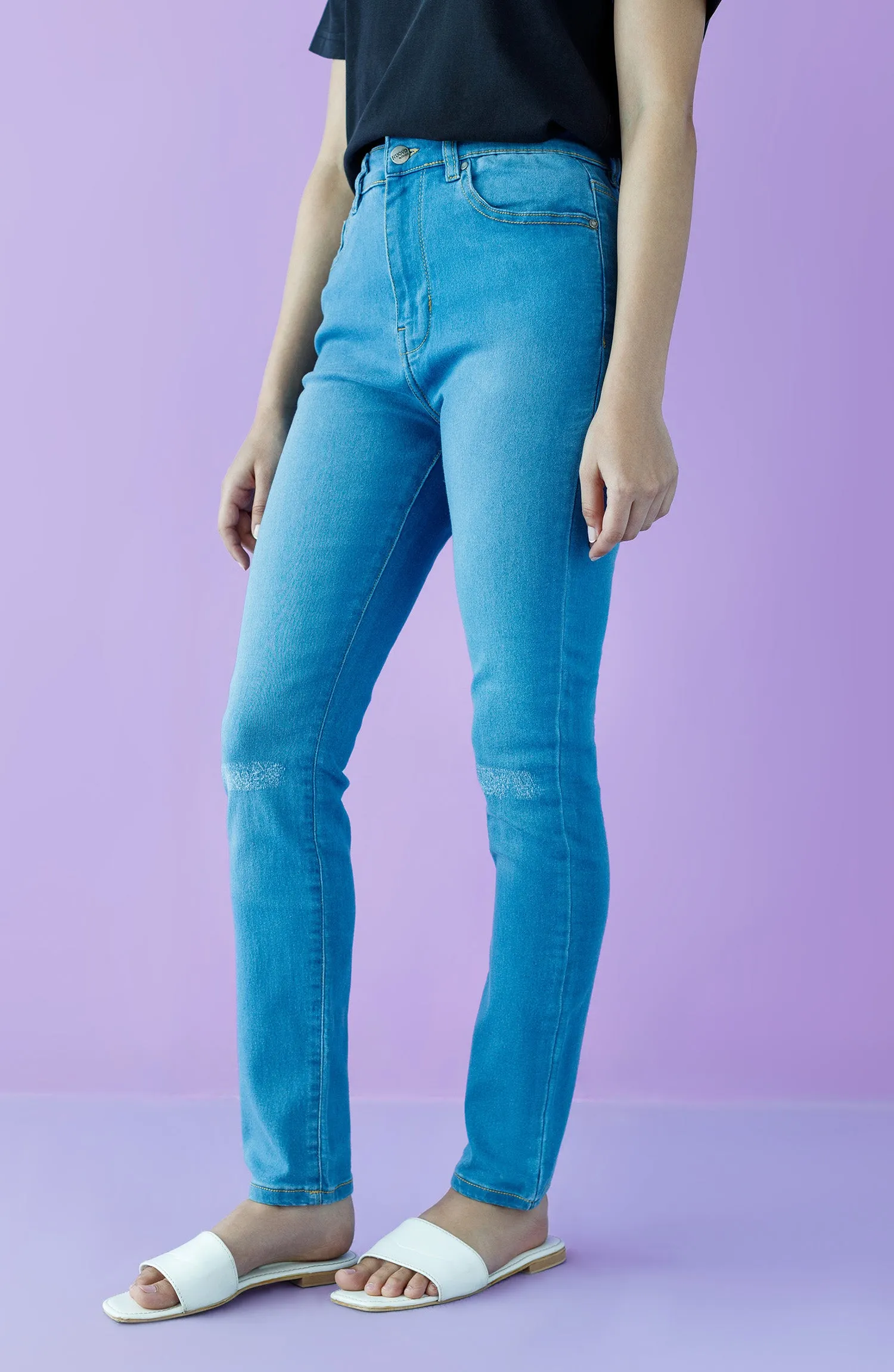 Western 1 Piece Plain Denim Jeans (NW-J-SF-22-002 BLUE)