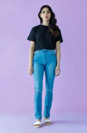 Western 1 Piece Plain Denim Jeans (NW-J-SF-22-002 BLUE)